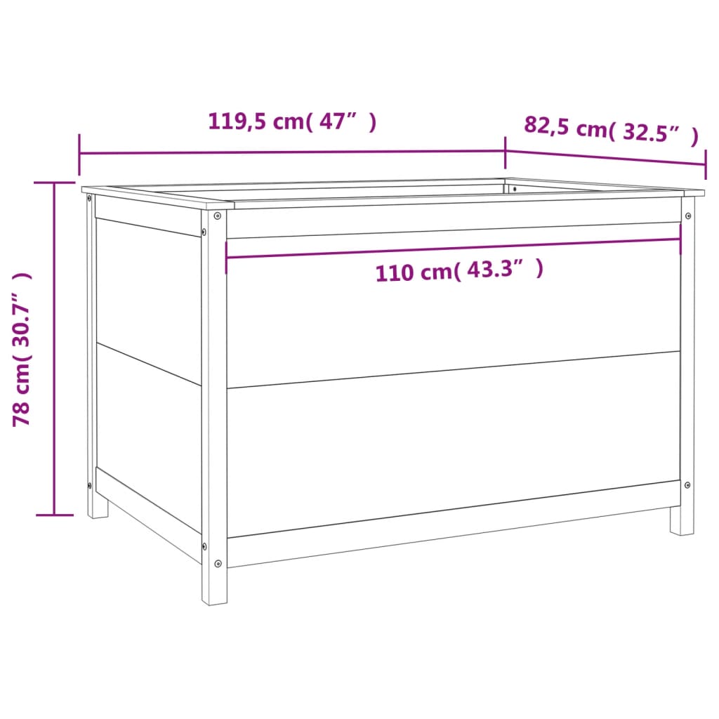 Hochbeet Honigbraun 119,5X82,5X78 Cm Massivholz Kiefer