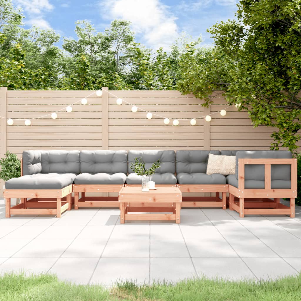 8-Tlg. Garten-Lounge-Set Mit Kissen Massivholz