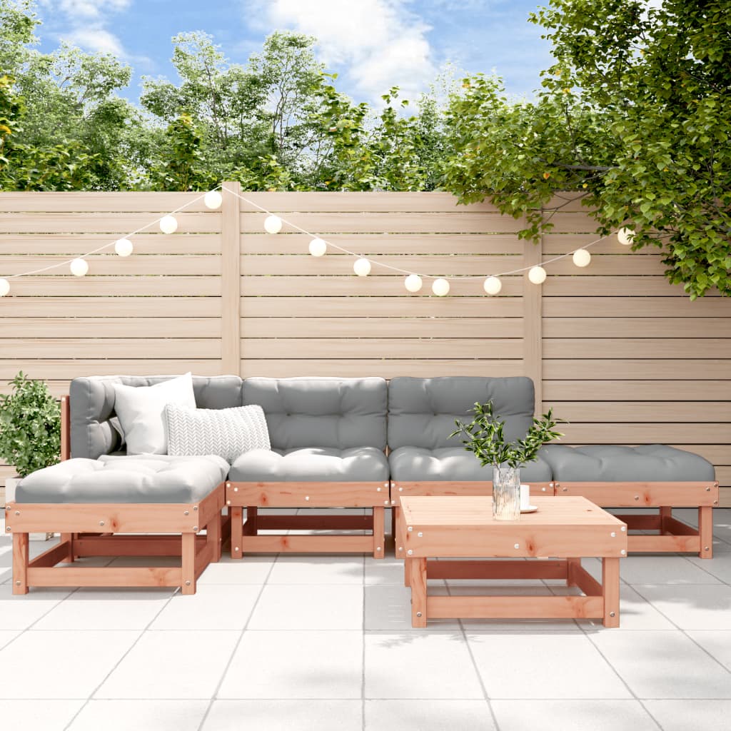 6-Tlg. Garten-Lounge-Set Mit Kissen Massivholz