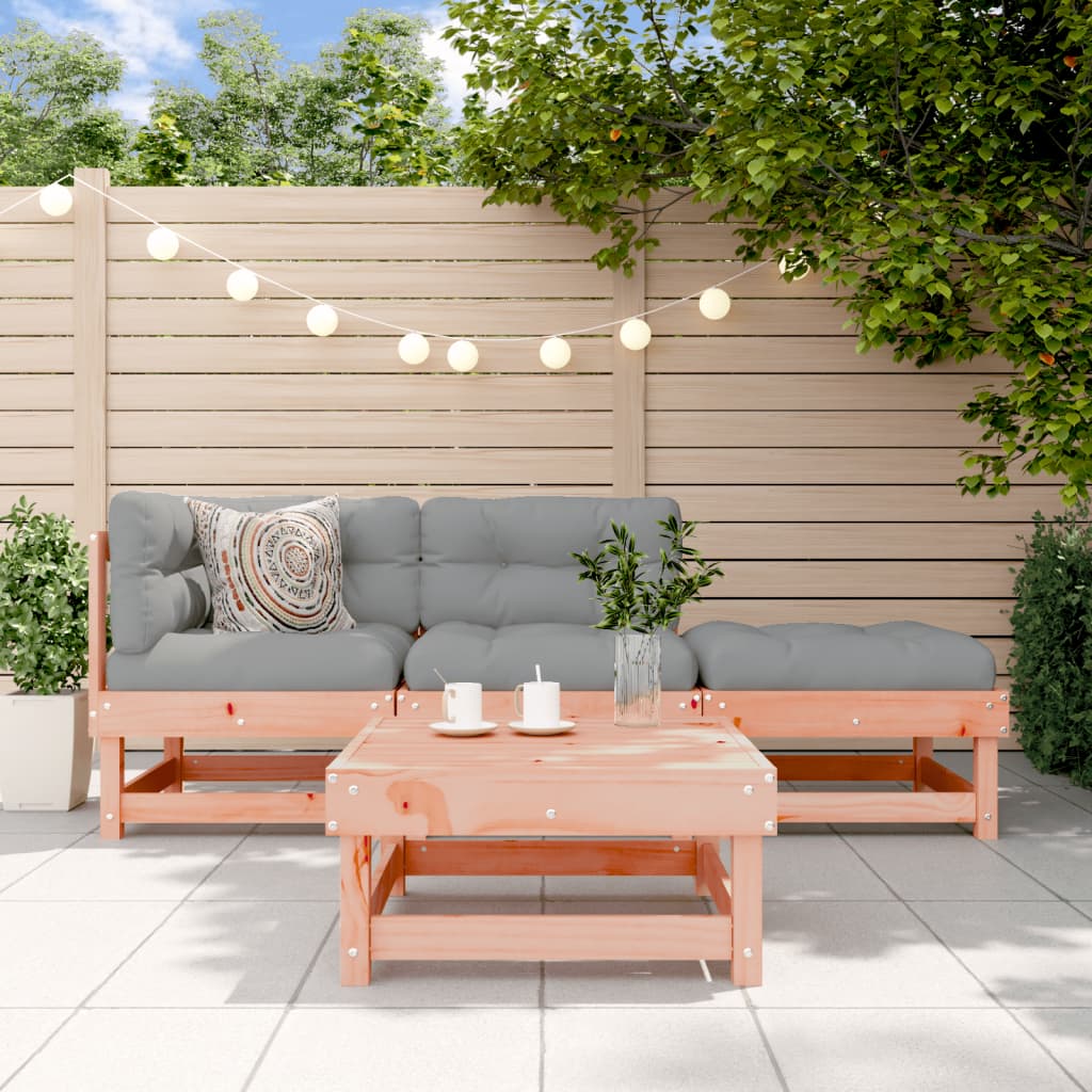 4-Tlg. Garten-Lounge-Set Mit Kissen Massivholz