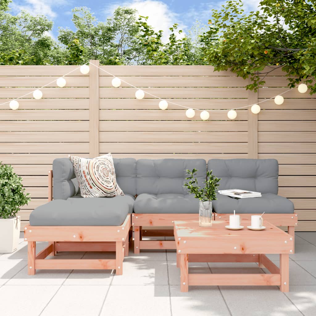 5-Tlg. Garten-Lounge-Set Mit Kissen Massivholz