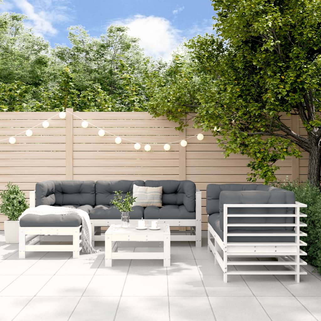 7-Tlg. Garten-Lounge-Set Massivholz Douglasie