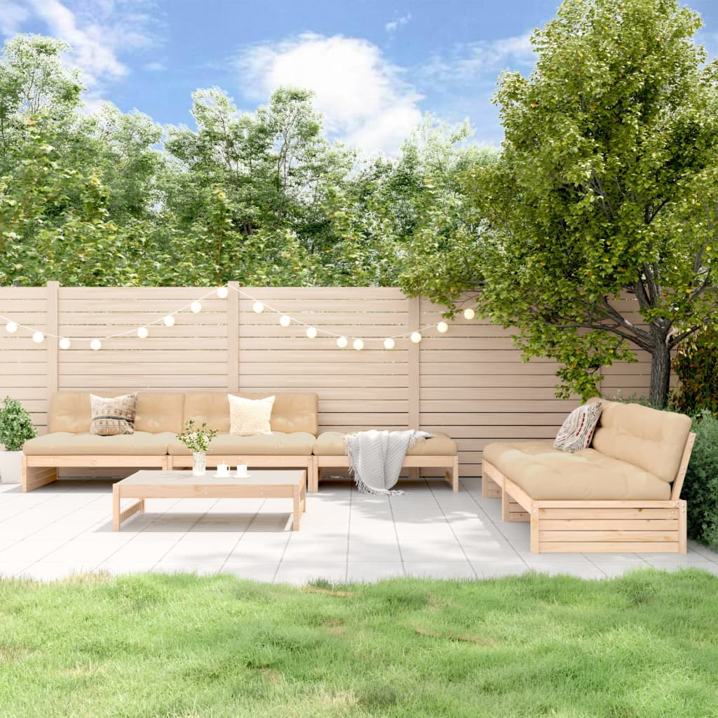 6-Tlg. Garten-Lounge-Set Massivholz Douglasie