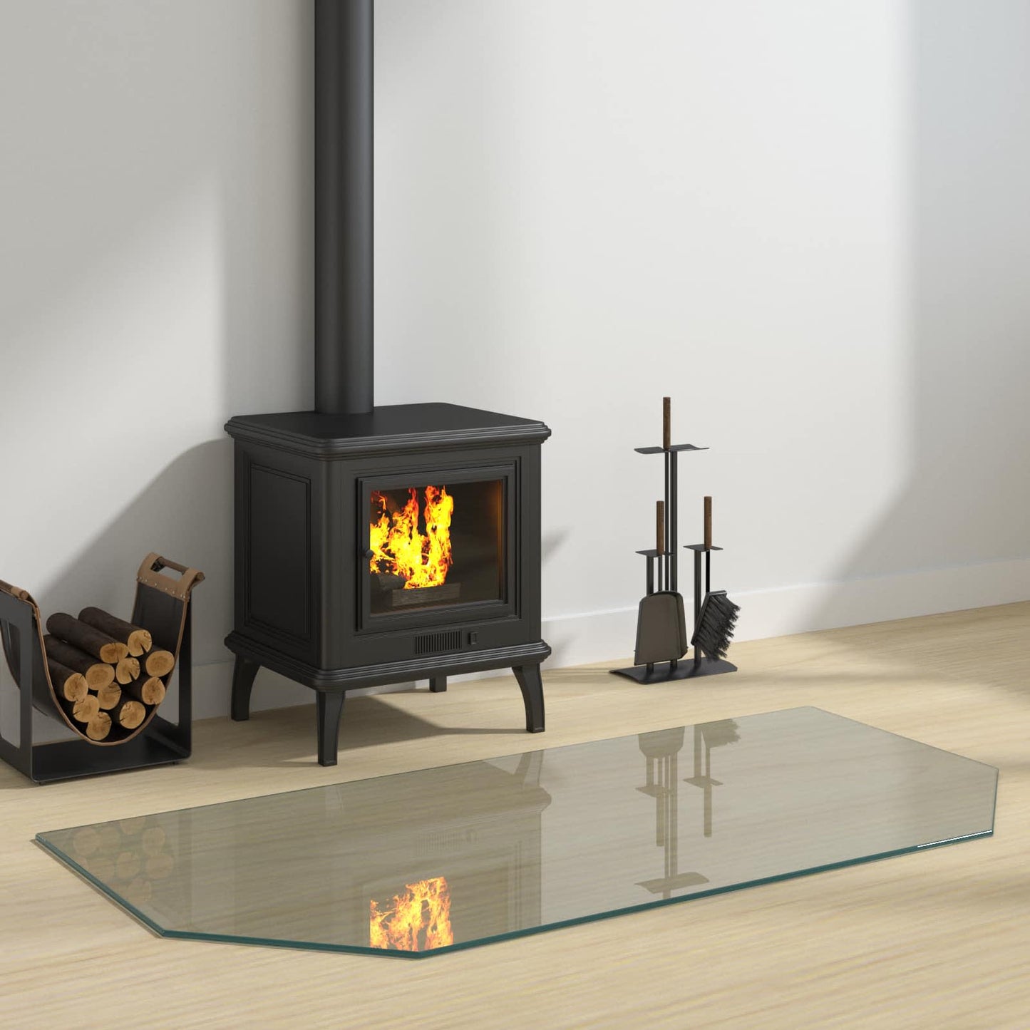 Feuerstelle Glasplatte Transparent Glas