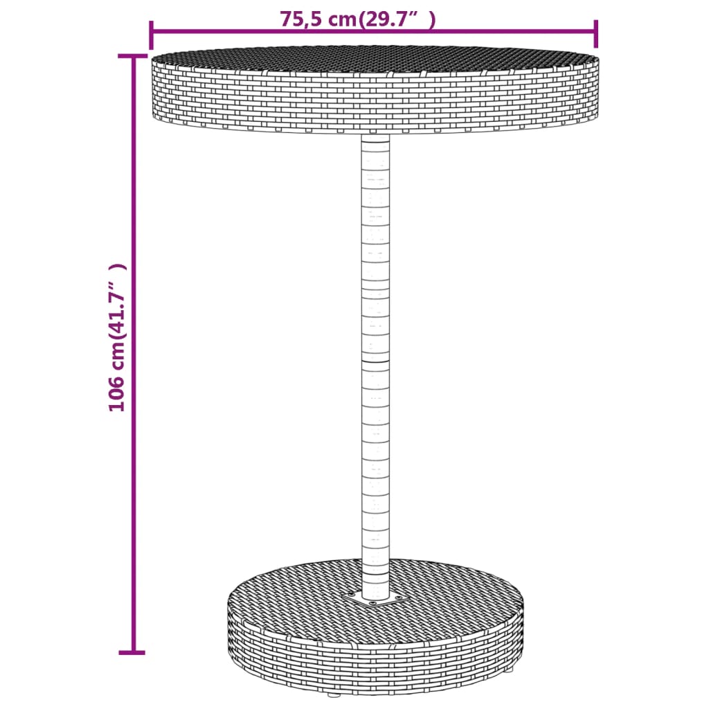 5-Tlg. Gartenbar-Set Poly Rattan & Massivholz Akazie