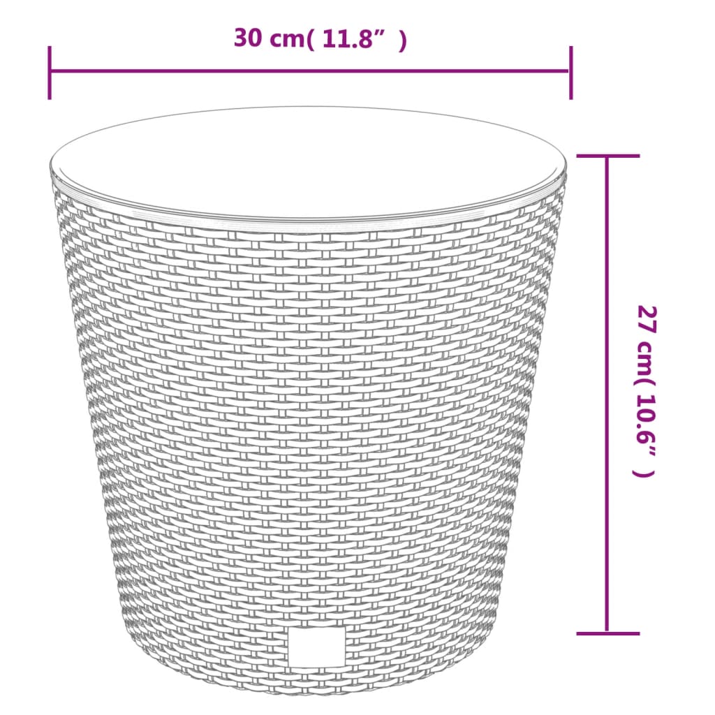 Pflanzkübel Mit Herausnehmbaren Einsatz 15/15,3L Pp-Rattan