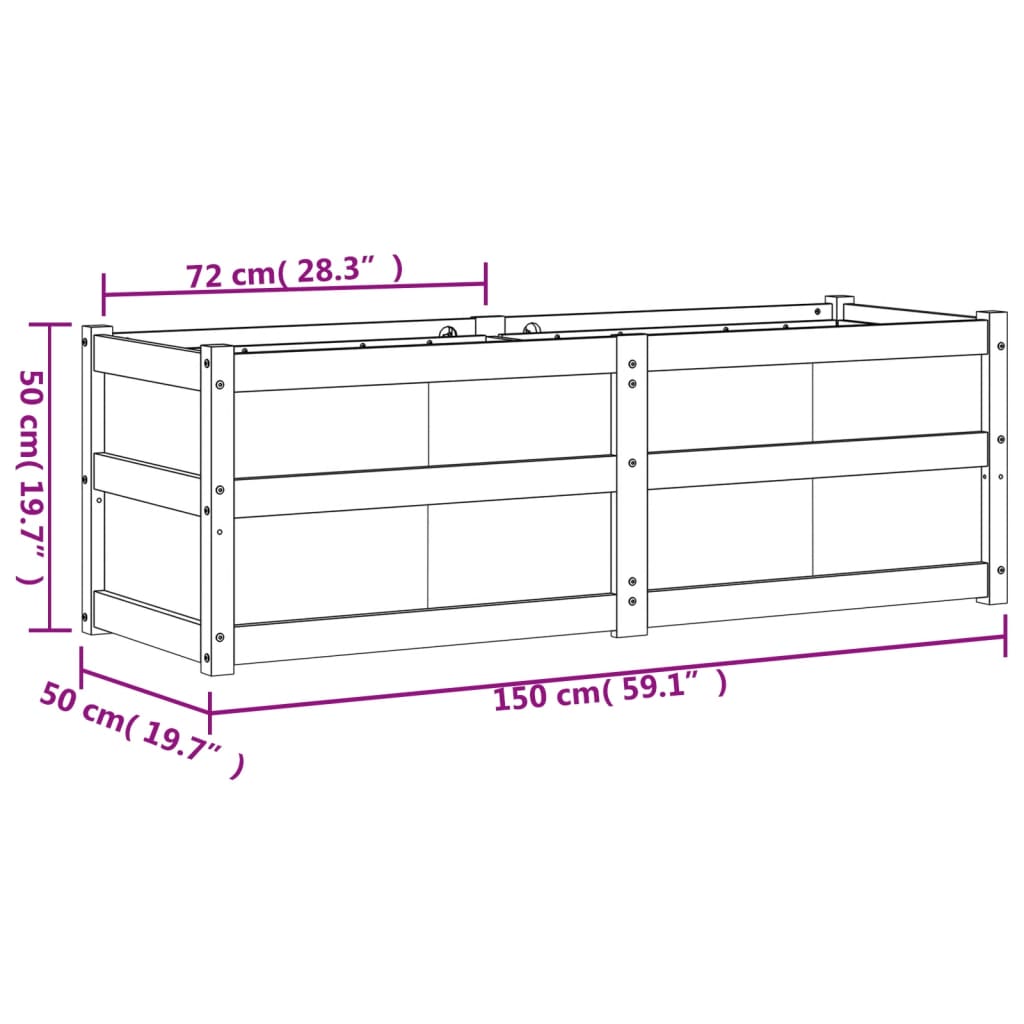 Pflanzkübel 150X50X50 Cm Massivholz Douglasie