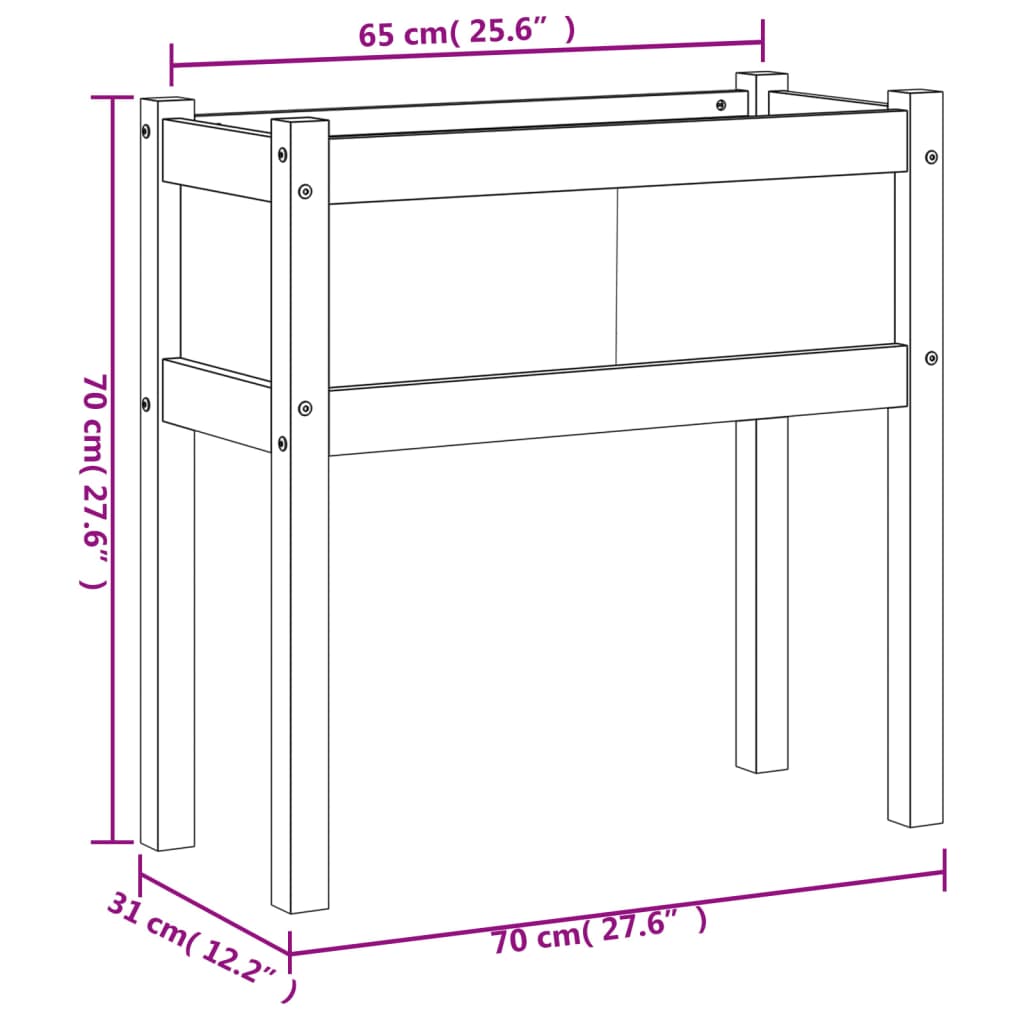 Pflanzkübel Mit Beinen Wachsbraun 70X31X70 Cm Massivholz Kiefer