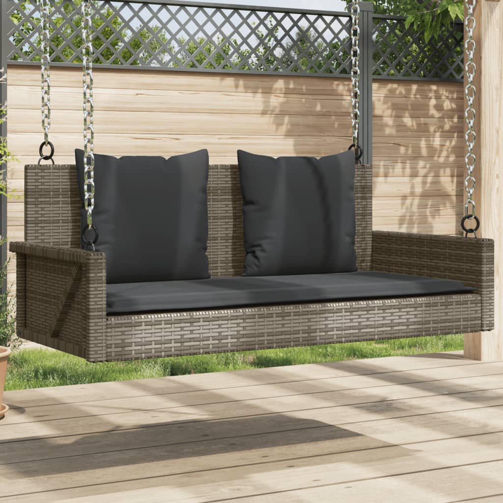 Schaukelbank Mit Kissen 119 X 56 X 48 Cm Poly Rattan