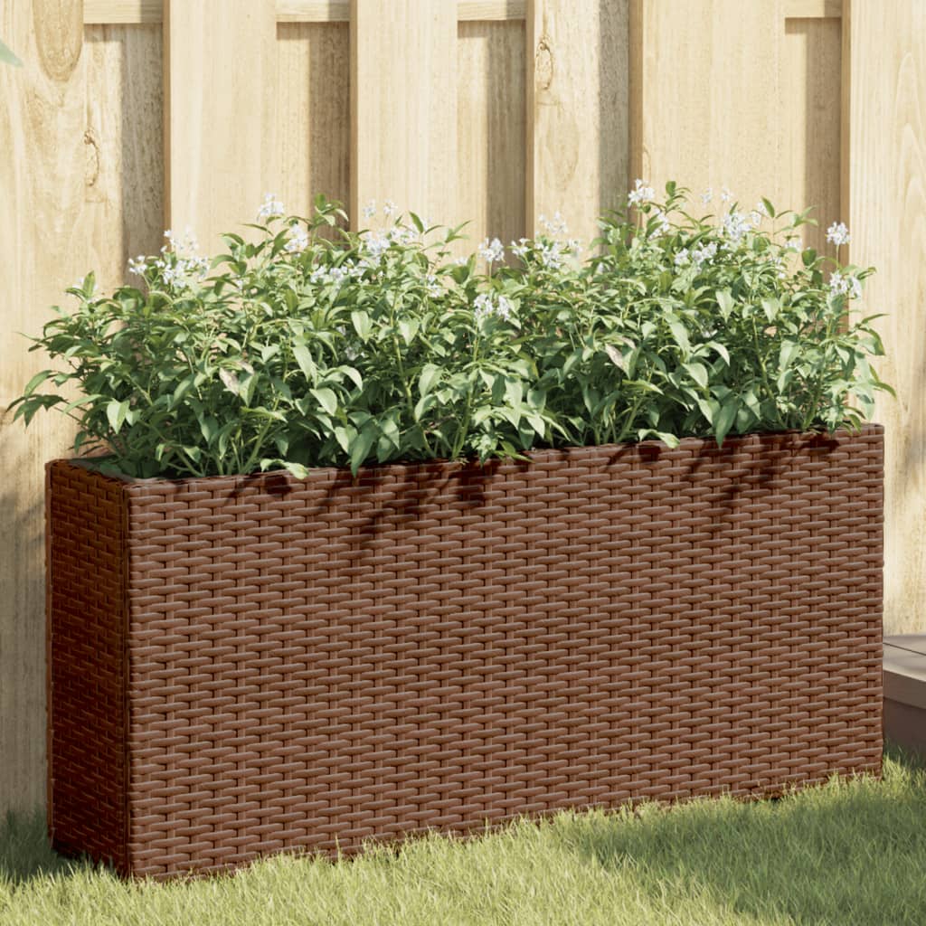 Pflanzkübel Mit 2 Töpfen 2 Stk. 90X20X40 Cm Poly Rattan