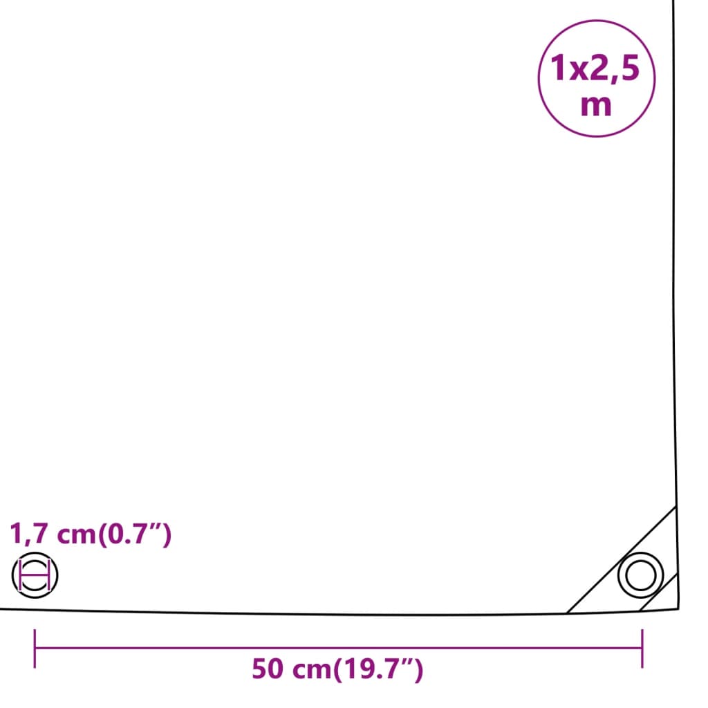 Abdeckplane 1X2,5 M 650 G/M² Grau
