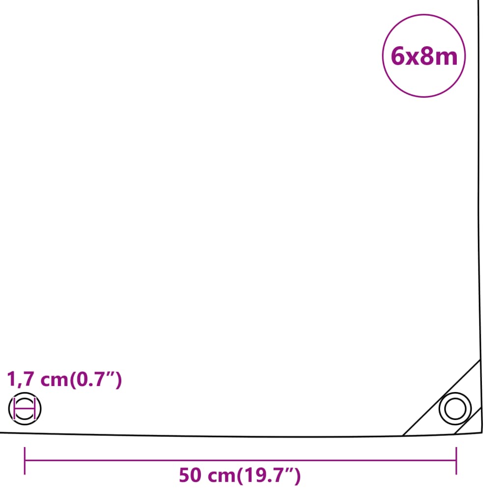 Abdeckplane 6X8 M 650 G/M² Anthrazit