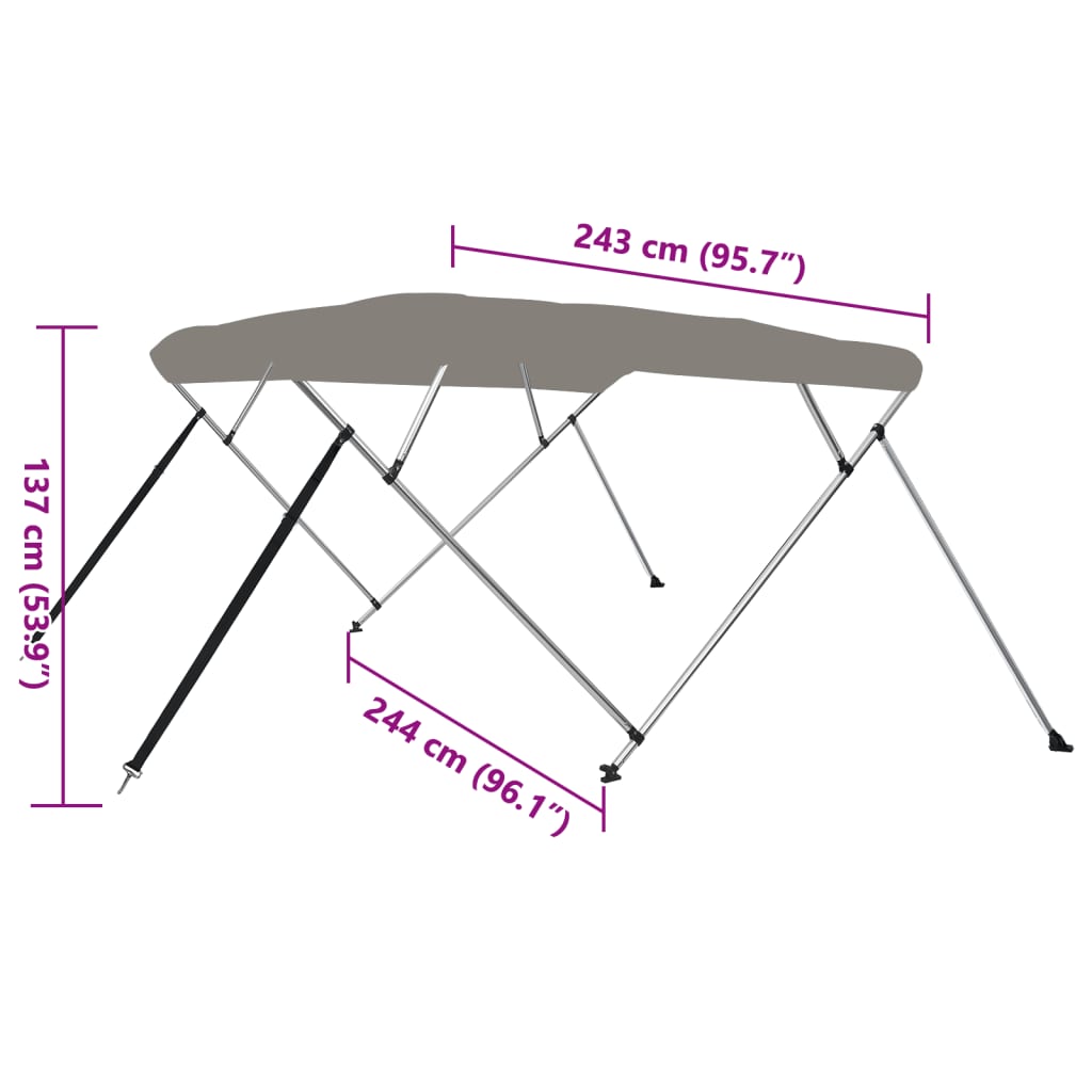 4-Bow Bimini-Top 243X244X137 Cm