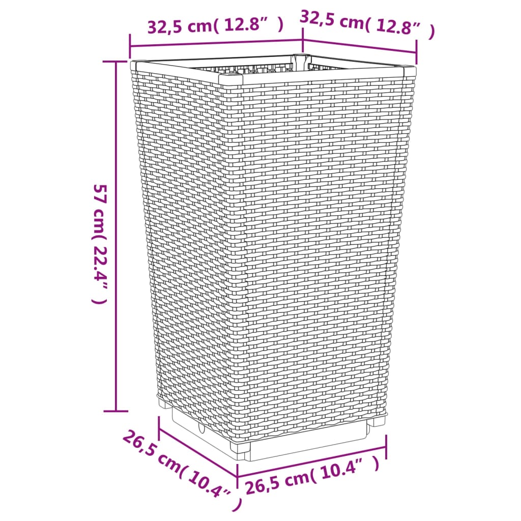 Pflanzkübel 2 Stk. 32,5X32,5X57 Cm Pp