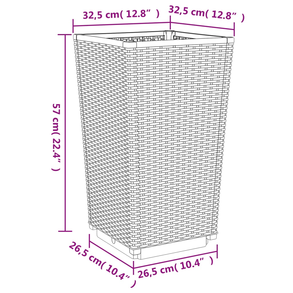 Pflanzkübel 4 Stk. 32,5X32,5X57 Cm Pp