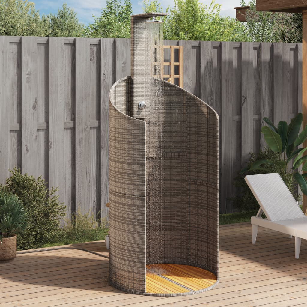 Gartendusche 100X100X241,5 Cm Poly Rattan Akazienholz