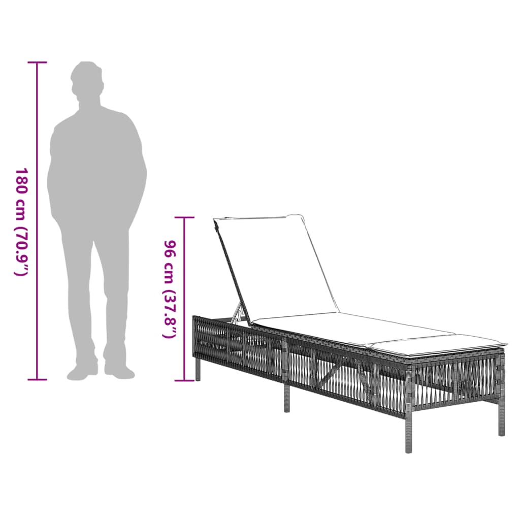 Sonnenliege Mit Auflage Poly Rattan