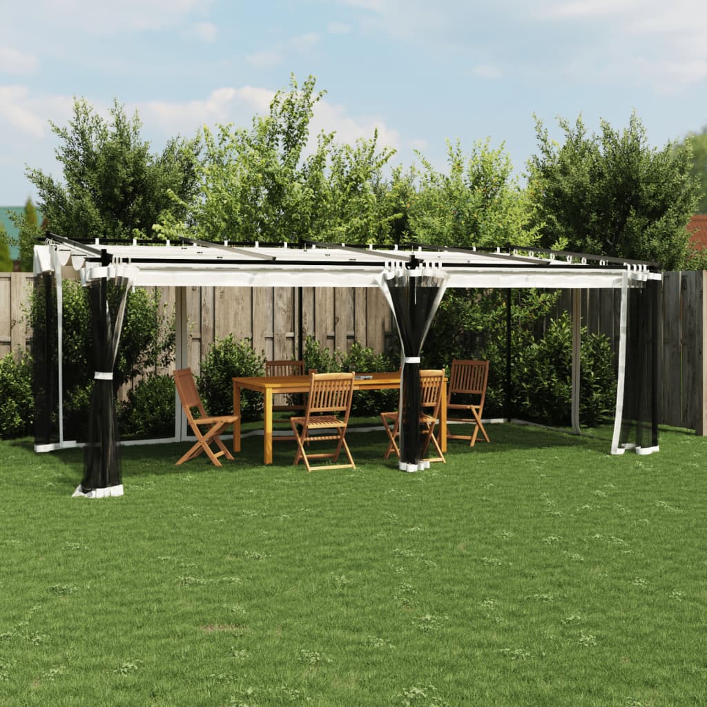 Pavillon Mit Netzwänden 6X3 M Stahl