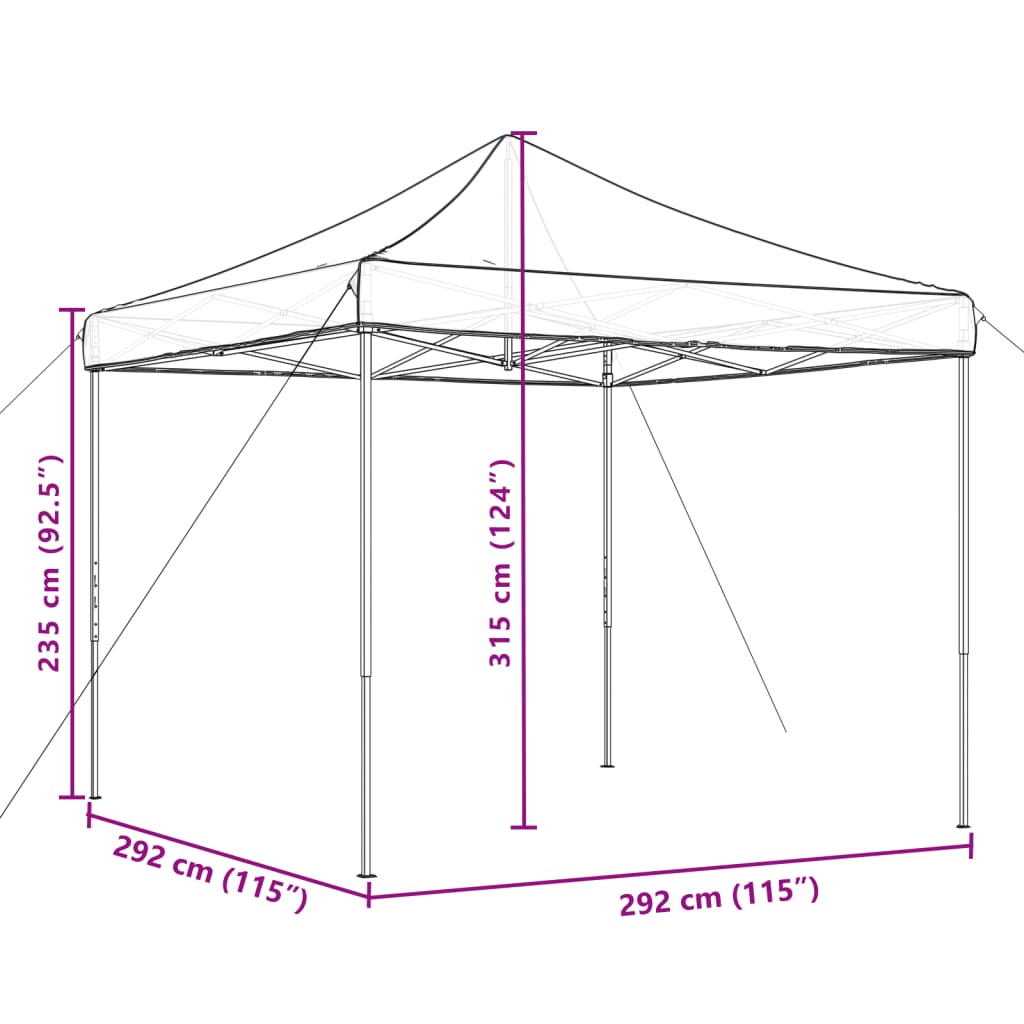 Partyzelt Faltbar Pop-Up 292X292X315 Cm