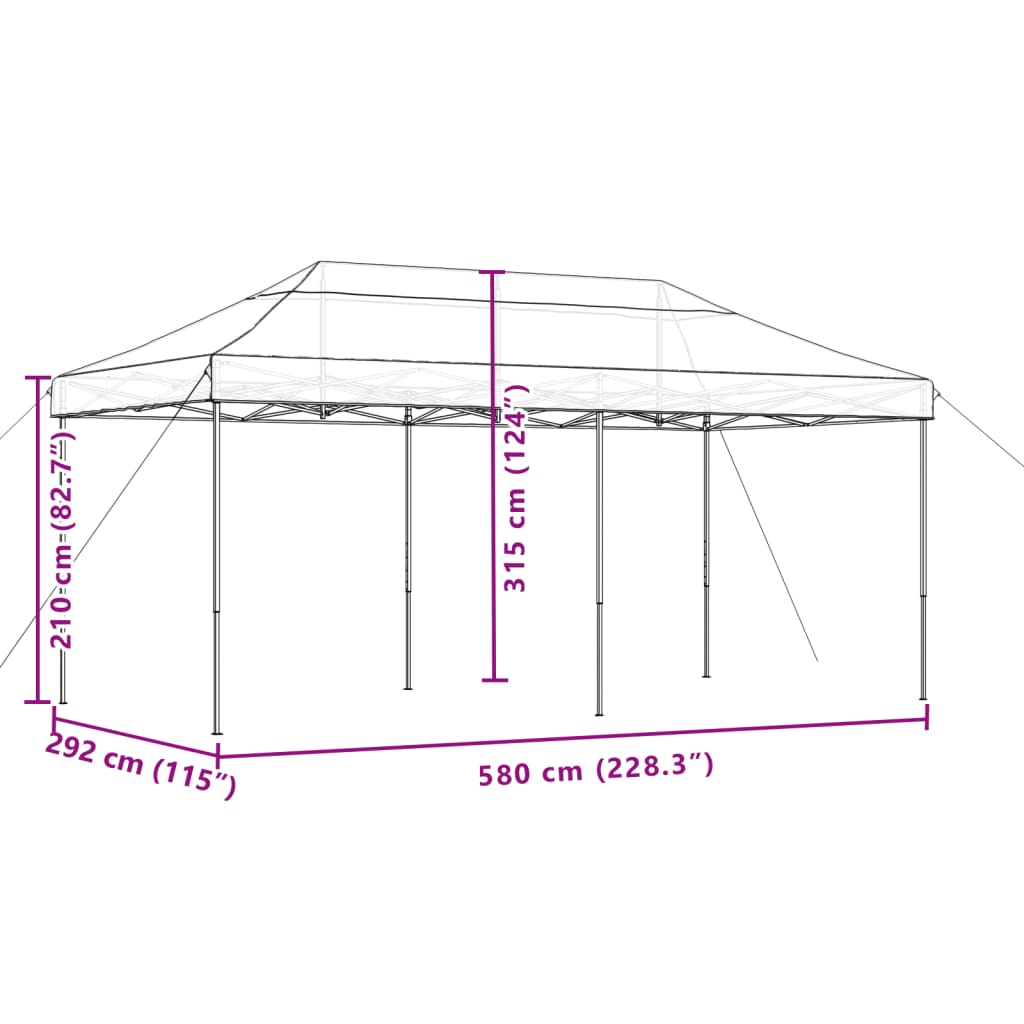 Partyzelt Faltbar Pop-Up 580X292X315 Cm