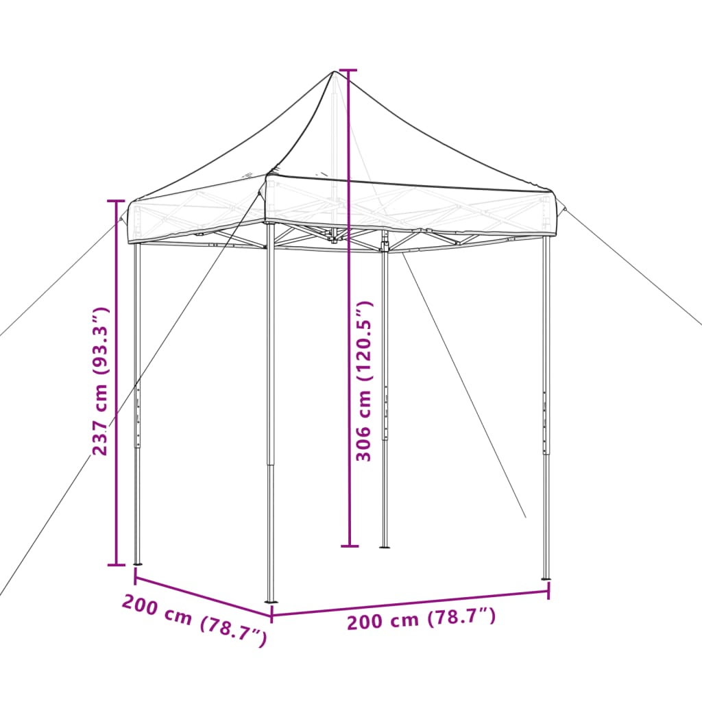 Partyzelt Faltbar Pop-Up 200X200X306 Cm