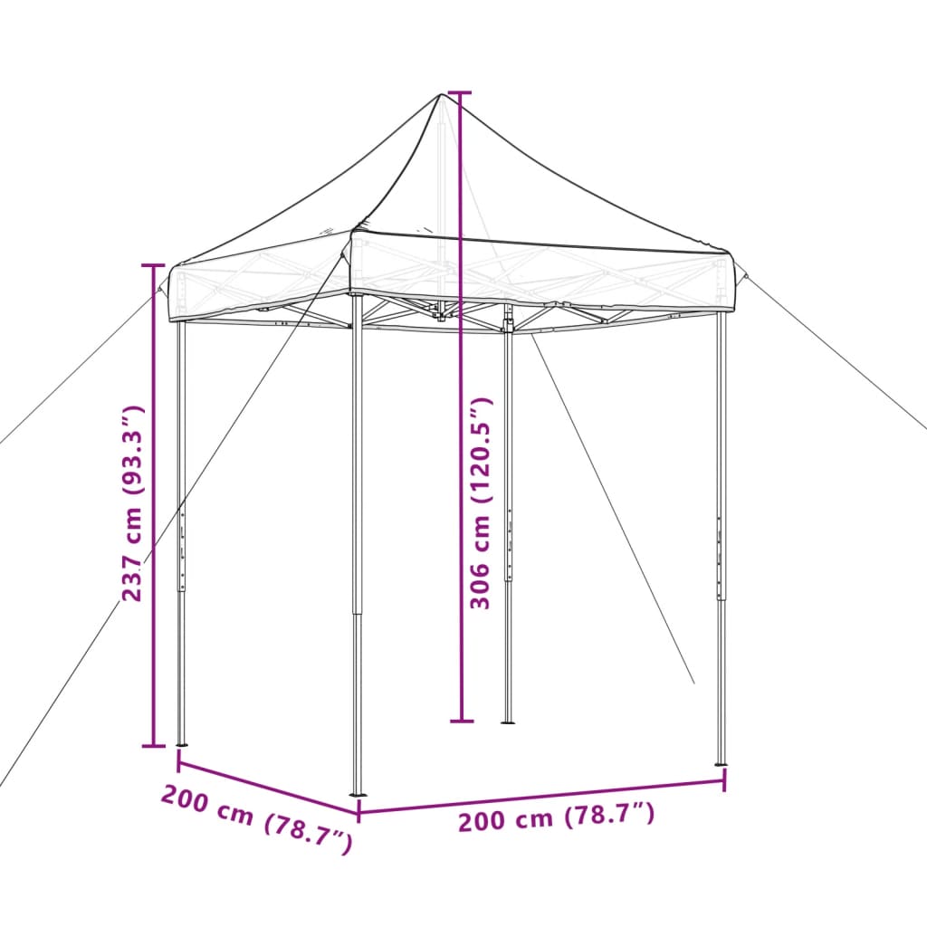 Partyzelt Faltbar Pop-Up 200X200X306 Cm