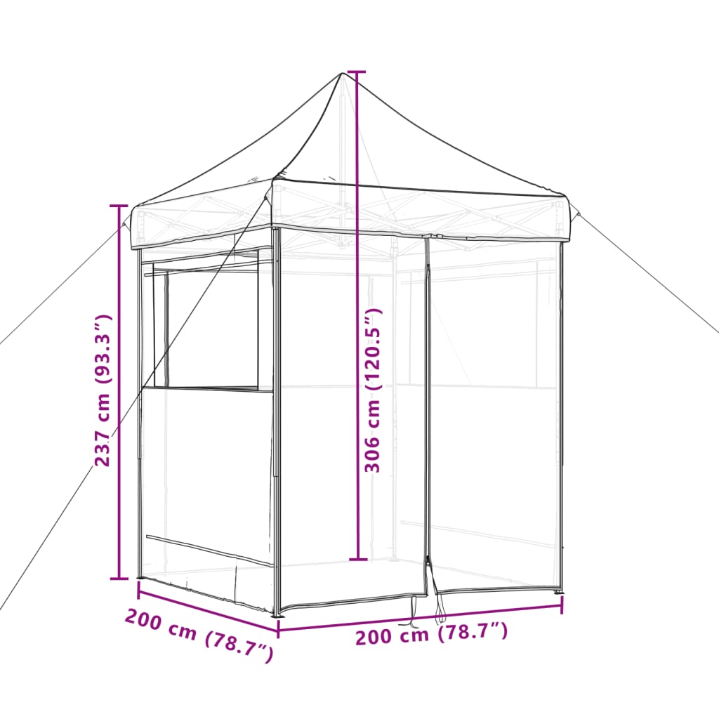 Partyzelt Faltbar Pop-Up Mit 4 Seitenteilen