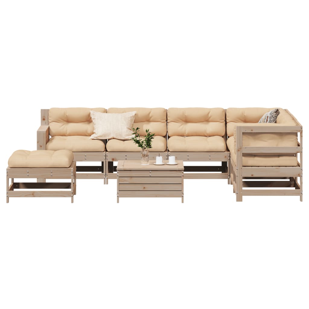 8-Tlg. Garten-Lounge-Set Mit Kissen Imprägniertes Kiefernholz