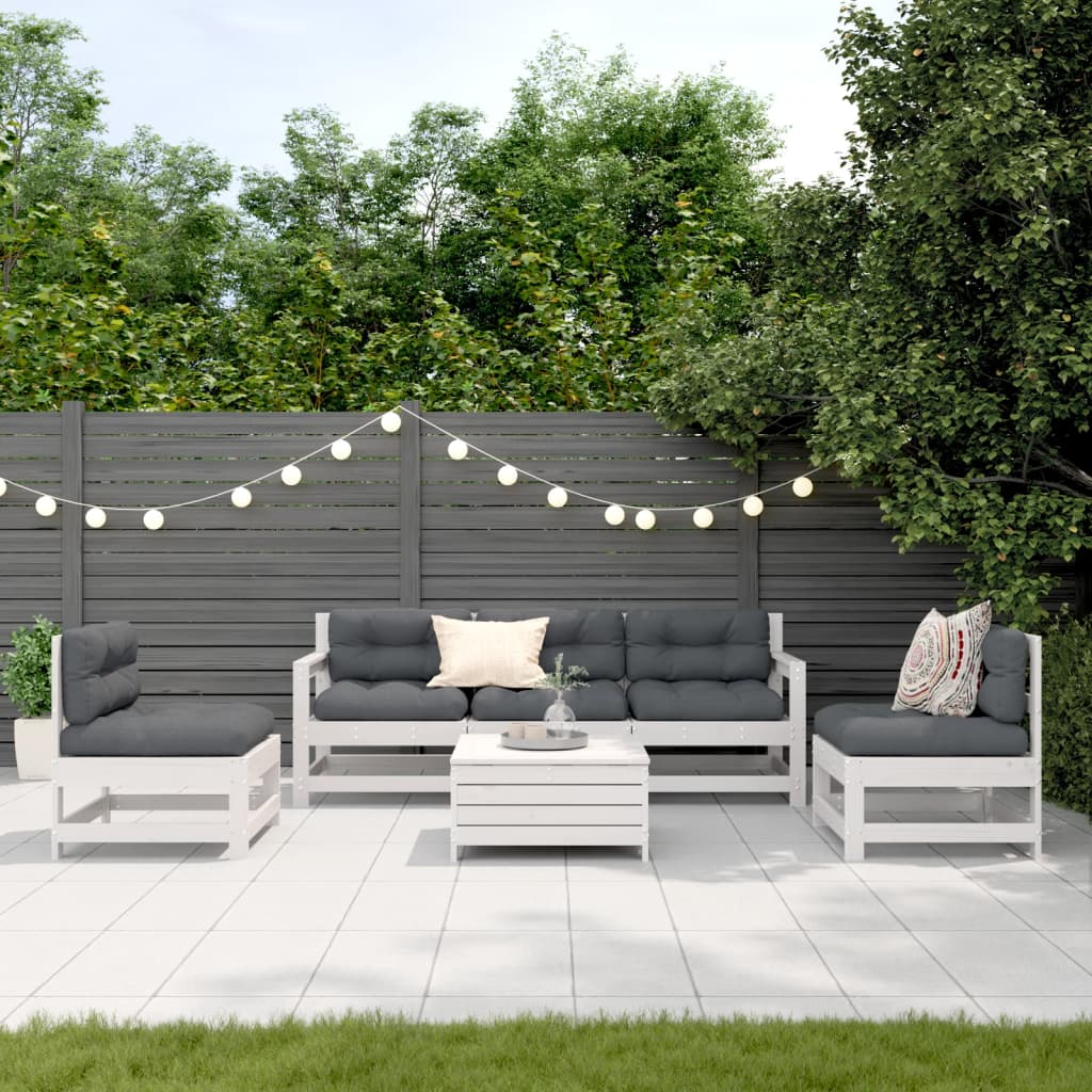6-Tlg. Garten-Lounge-Set Mit Kissen Imprägniertes Kiefernholz