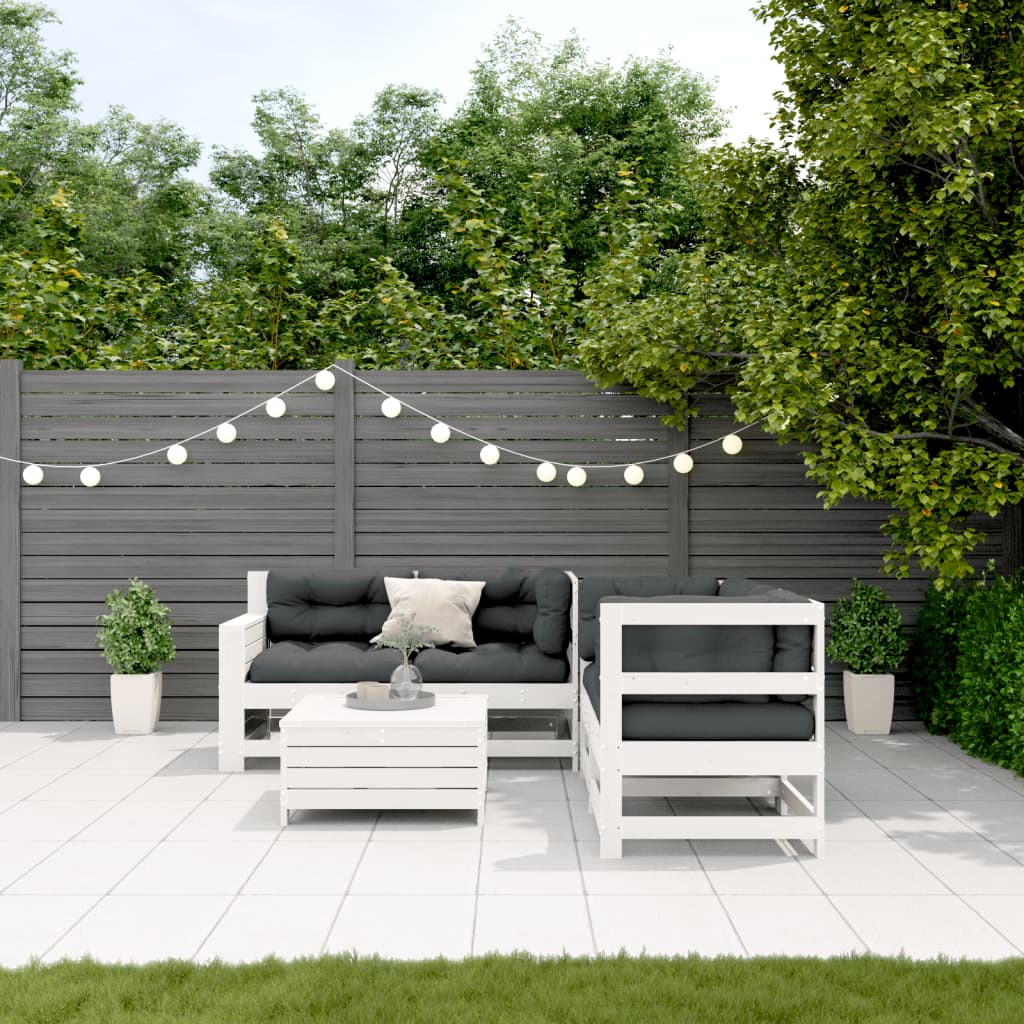 5-Tlg. Garten-Lounge-Set Mit Kissen Massivholz Kiefer