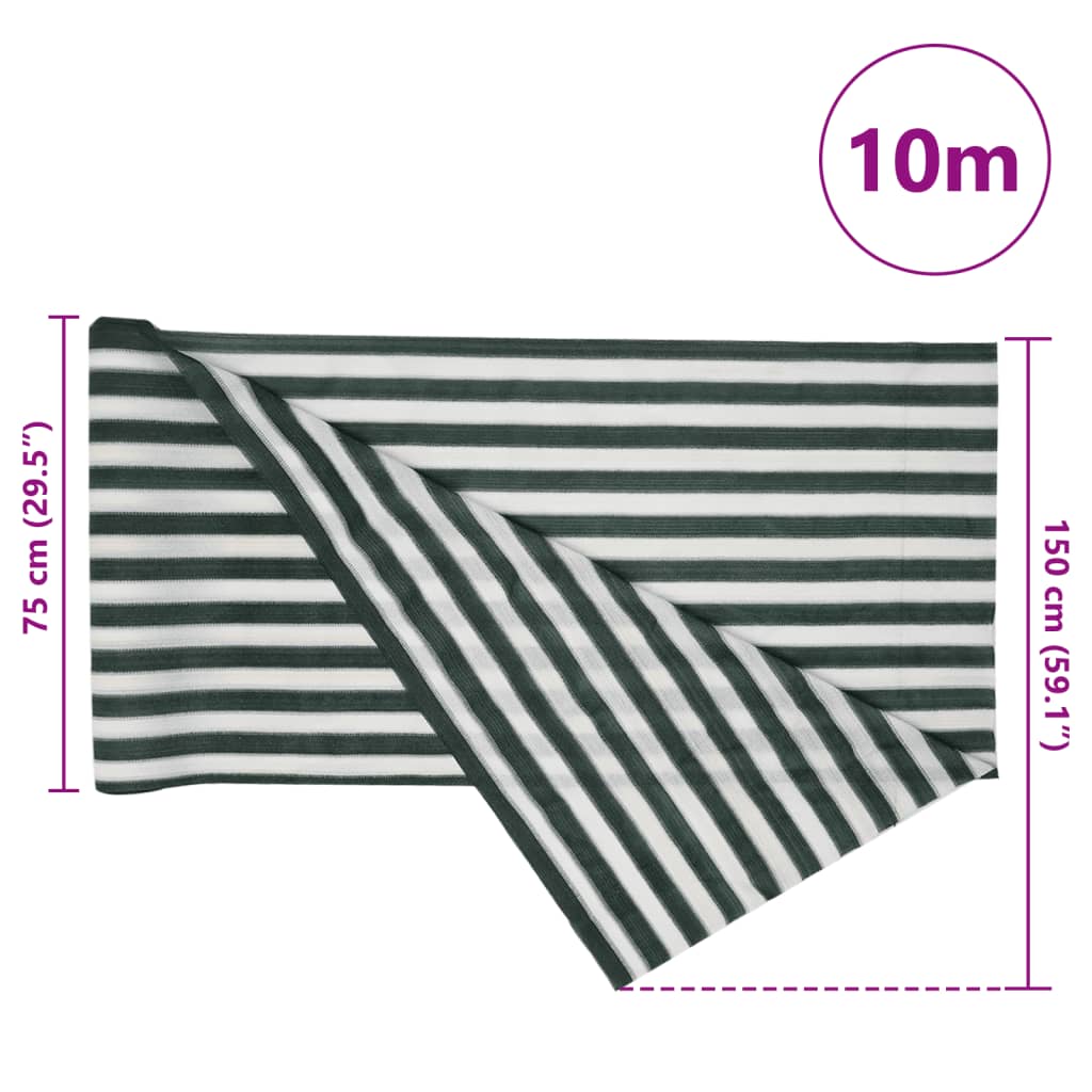 Zaunblende 1,5X10 M Hdpe 150 G/M² Grün Und Weiß