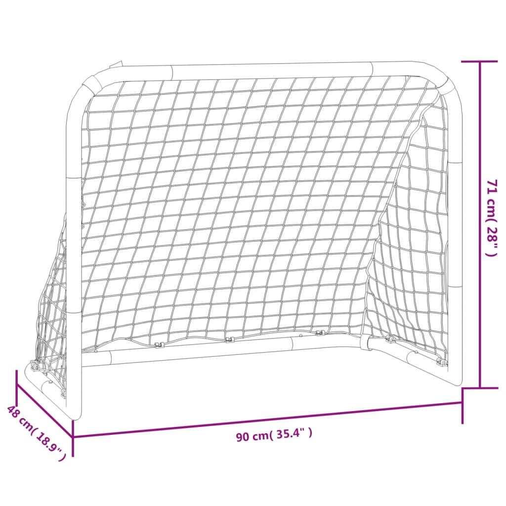 Fußballtor Mit Netz Rot Und Schwarz 90X48X71 Cm Stahl