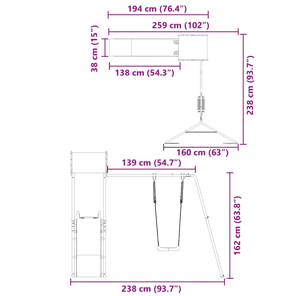 Spielturm Massivholz Douglasie