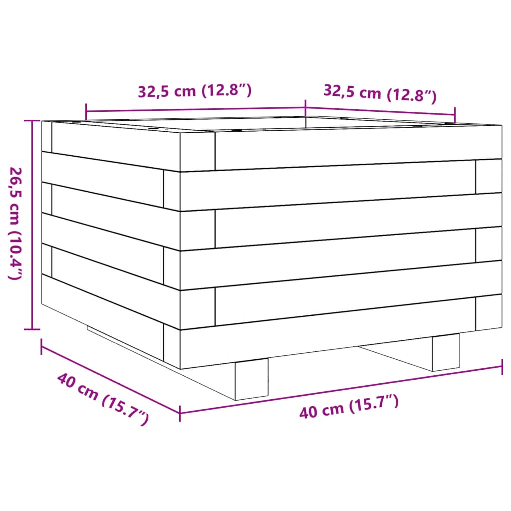 Pflanzkübel 40X40X26,5 Cm Massivholz Douglasie Natürliches Douglasie