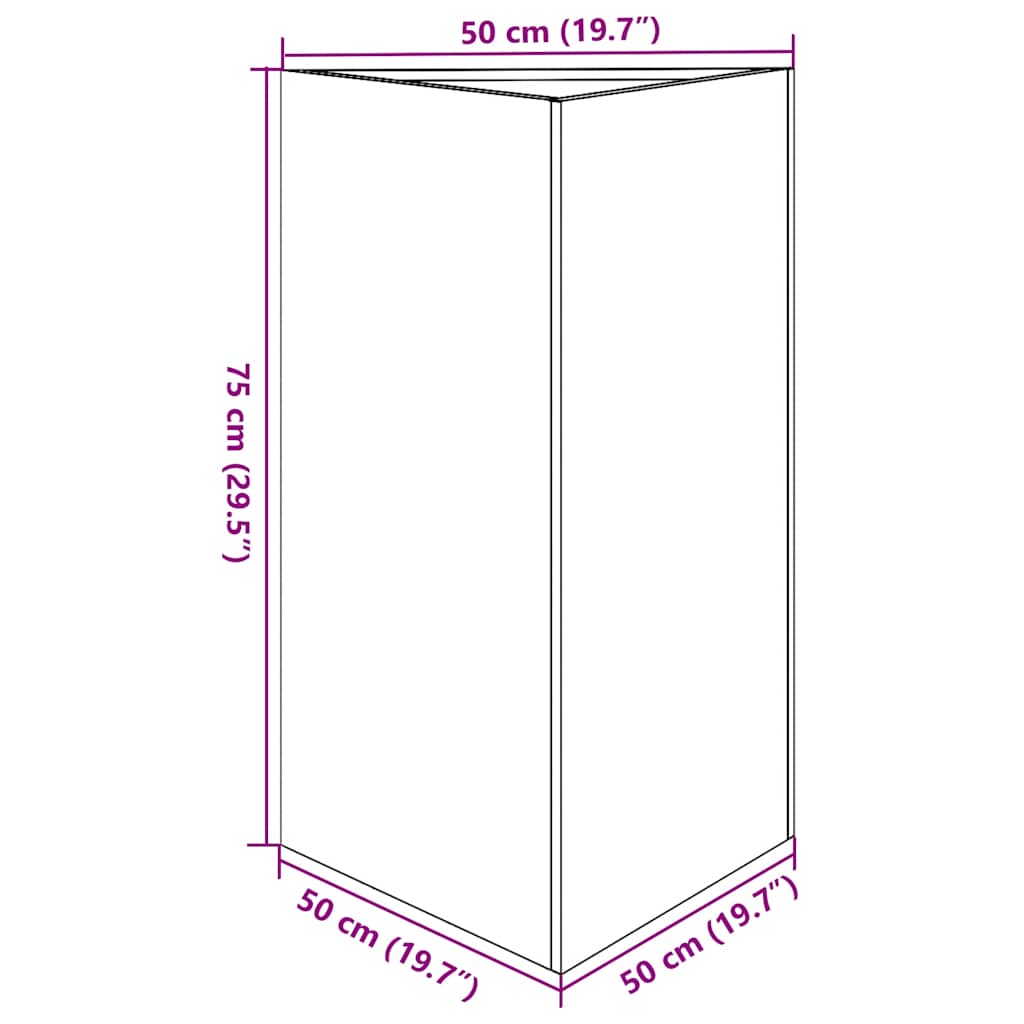 Pflanzkübel Dreieckig 50X43X75 Cm Verzinkter Stahl
