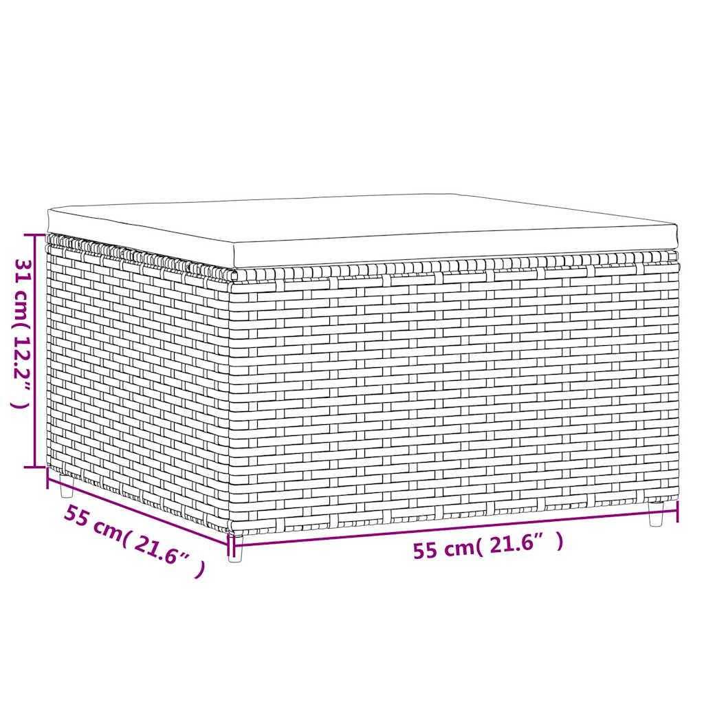 6-Tlg. Garten-Lounge-Set Mit Kissen Poly Rattan