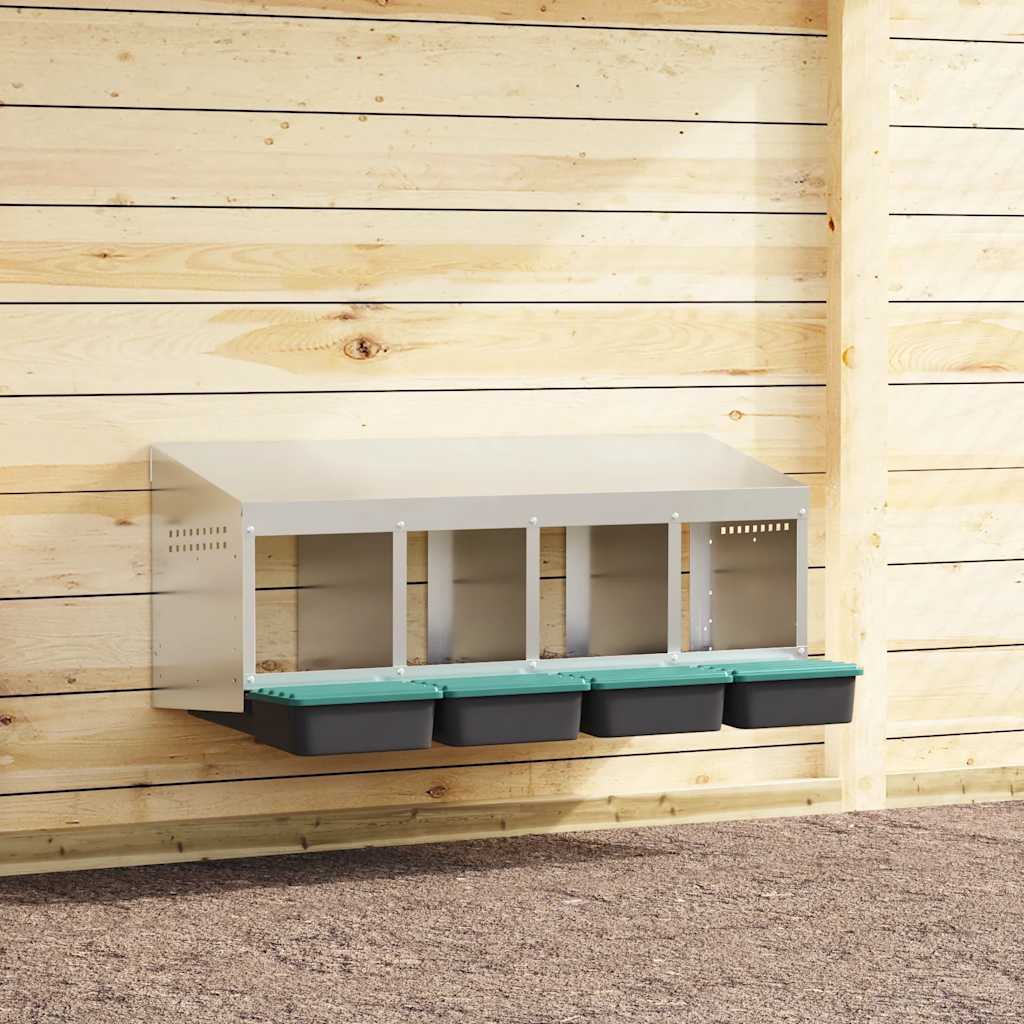 Hühner-Nistkasten 2 Fächer Wandmontage Verzinkter Stahl