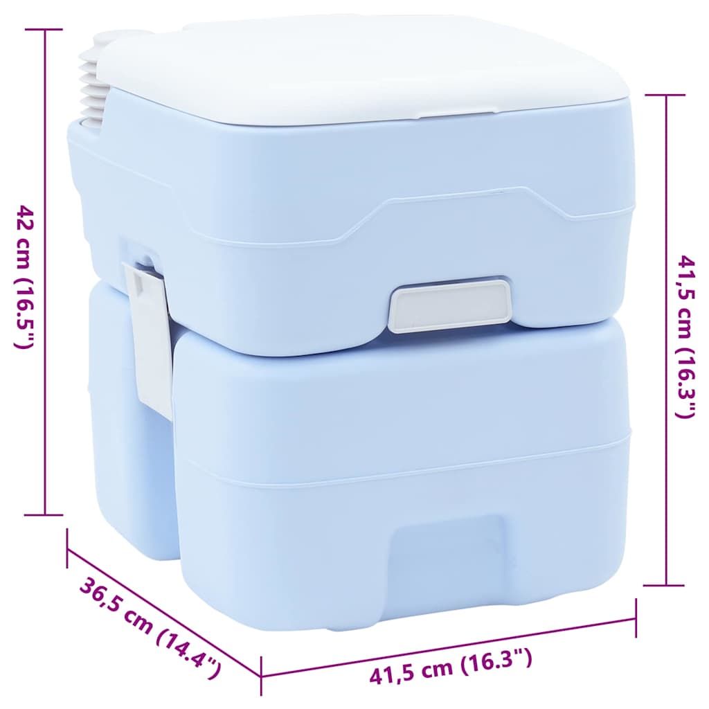 Camping-Toilette Helles Blau Und Weiß 41,5 X 36,5 X 42 Cm