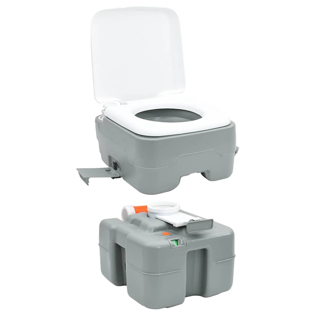 Camping Toiletten-Set 2 Pcs Grau 50,5 X 33 X 103 Cm