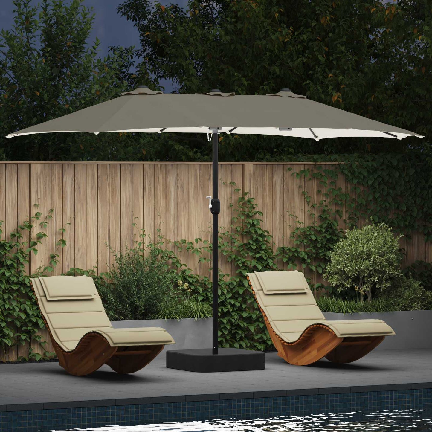 Garten-Sonnenschirm 385 X 209 X 244 Cm Polyester