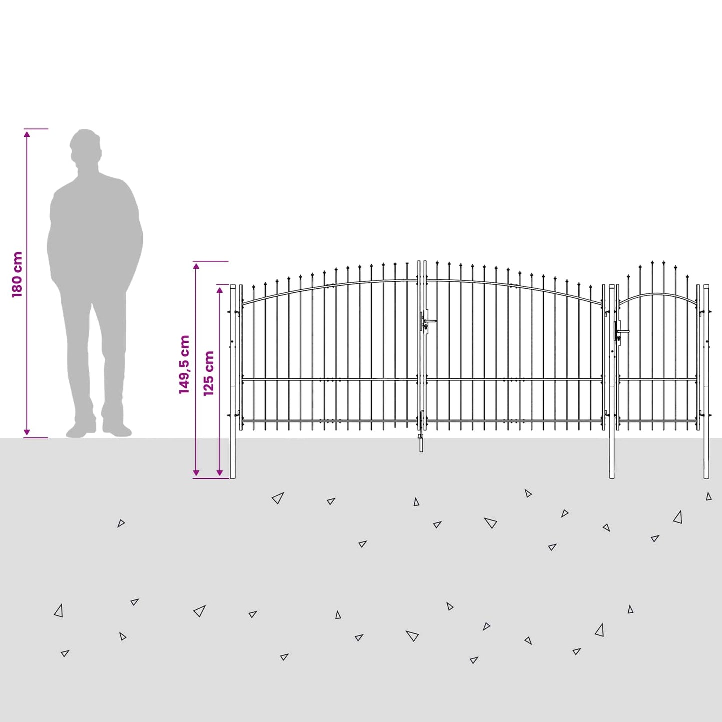 Gartentor Mit Schloss Woerden 100 X 400 Cm Stahl