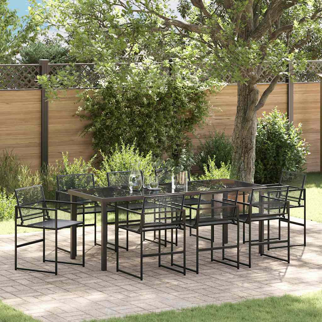 Garten Essgruppe 5 Pcs Schwarz Poly-Rattan
