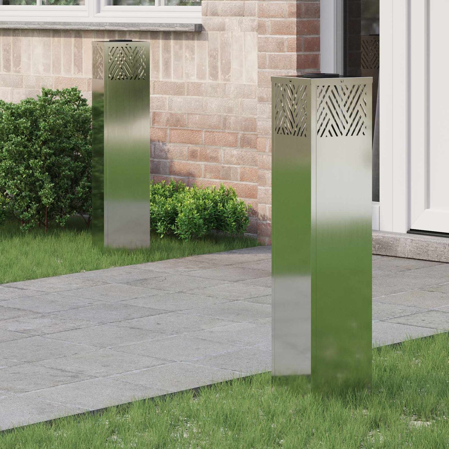 Solar Led Weg Licht 2 Pcs Silber