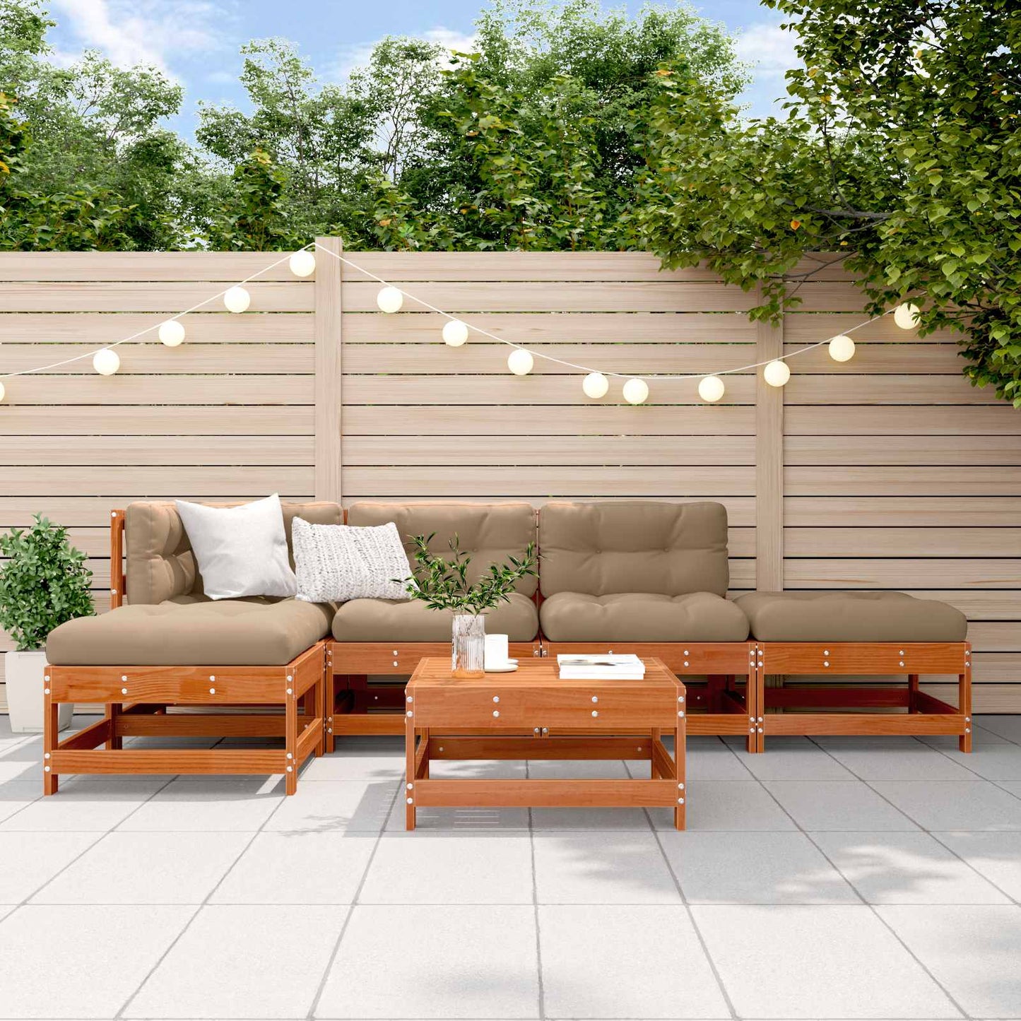 6-Tlg. Garten-Lounge-Set Imprägniertes Kiefernholz