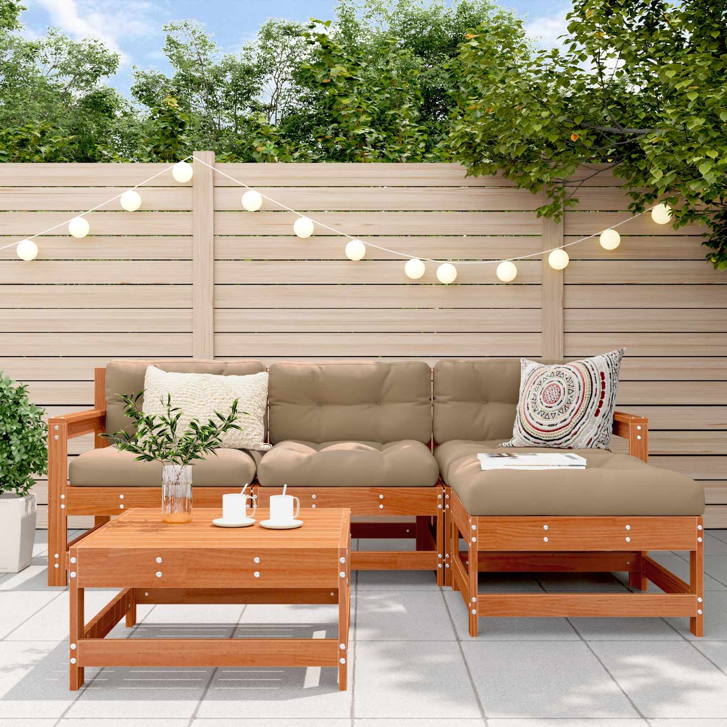 5-Tlg. Garten-Lounge-Set Kiefernholz Imprägniert