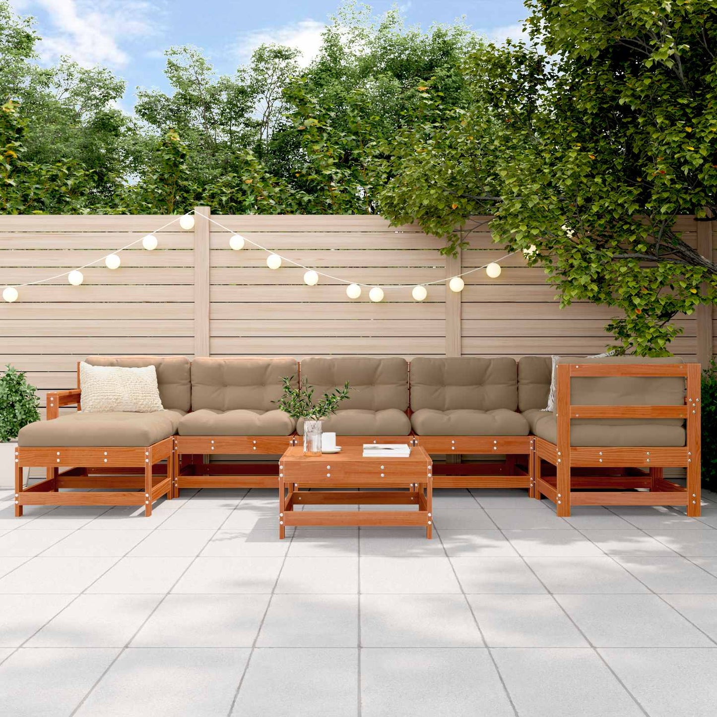 8-Tlg. Garten-Lounge-Set Kiefernholz Imprägniert