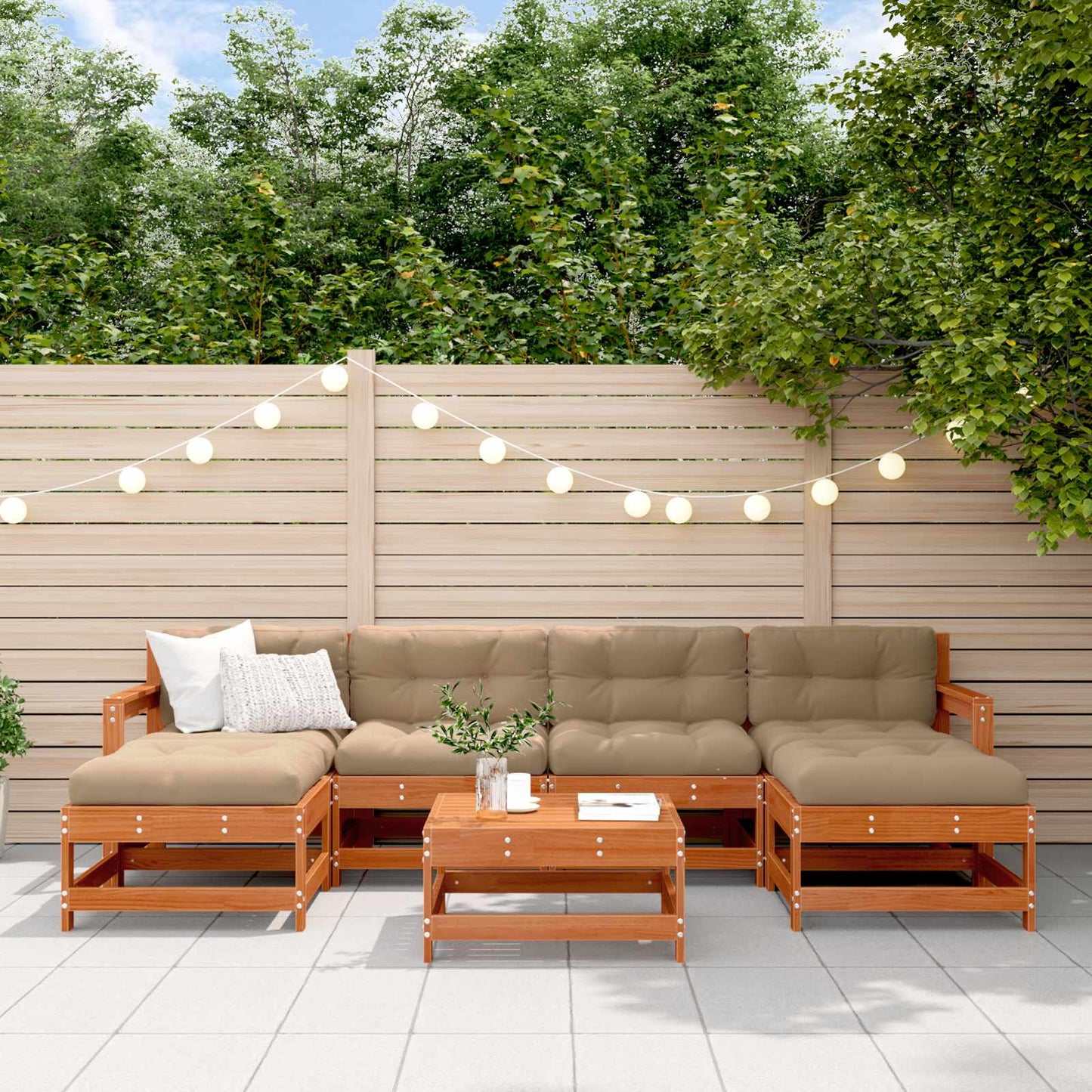 7-Tlg. Garten-Lounge-Set Kiefernholz Imprägniert