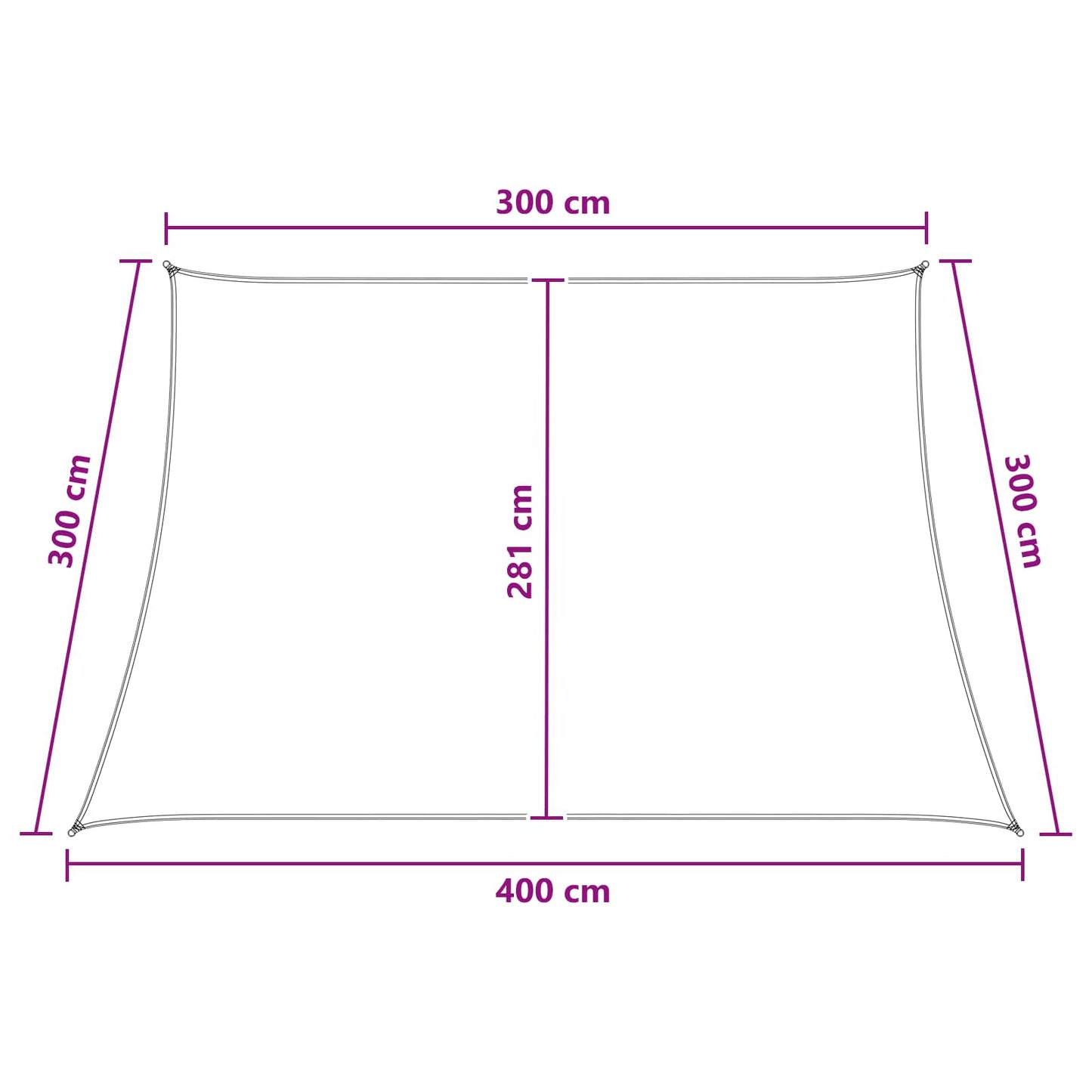 Sonnensegel 3 / 4 X 3 M Hdpe