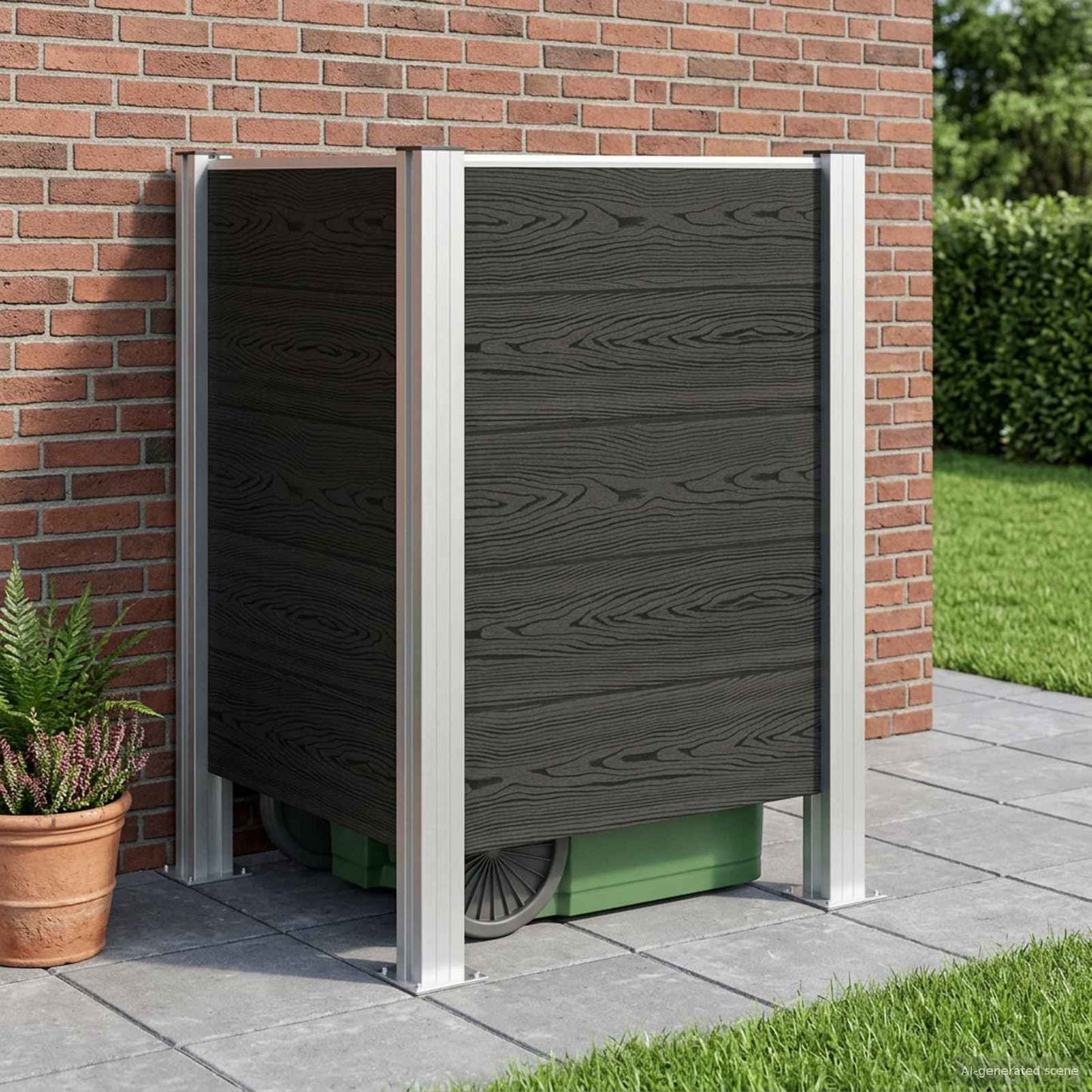 Mülltonnenzaun 85 X 85 X 115 Cm Aluminium Und Wpc