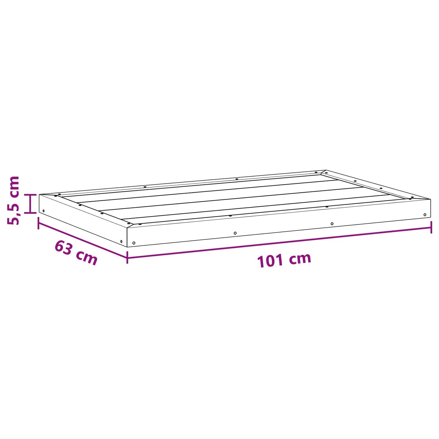 Duschsockelplatte Schwarz 101 X 63 X 5,5 Cm Wpc